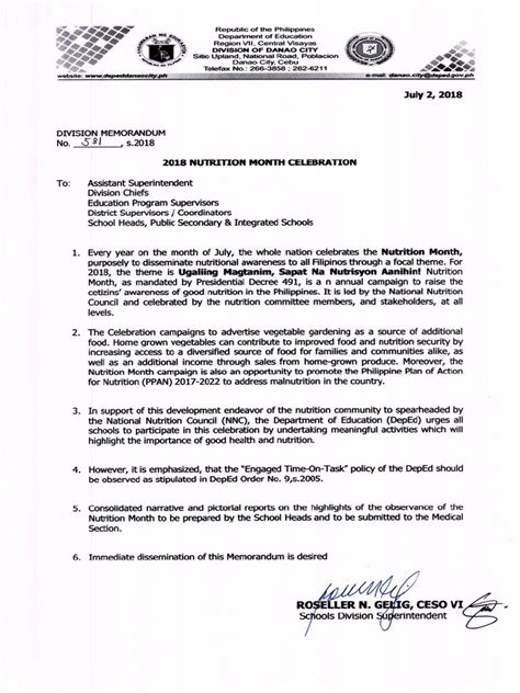 deped danao city numbered memo